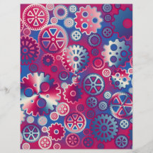 Colourful metallic gears full color flyer