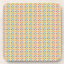 Colourful Morrocan Tiles Pattern Drink Coaster