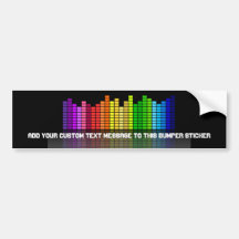 Colourful Music Equalizer w/Reflection, Cool Techn Bumper Stickers