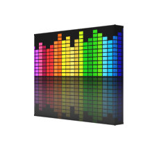 Colourful Music Equalizer w/Reflection, Cool Techn Canvas Prints