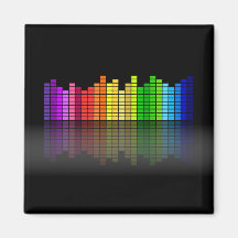 Colourful Music Equalizer w/Reflection, Cool Techn Magnets