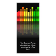 Colourful Music Equalizer w/Reflection, Cool Techn Rack Card