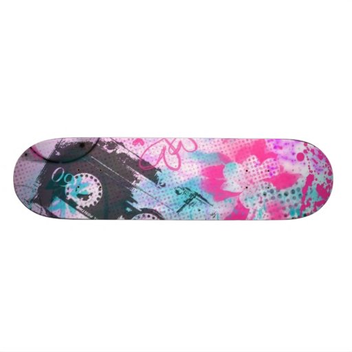 colourful music skateboard deck