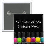 Colourful Nail Polish Bottles, Nail Salon Button