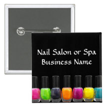 Colourful Nail Polish Bottles, Nail Salon Button