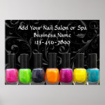 Colourful Nail Polish Bottles, Nail Salon Sign Print