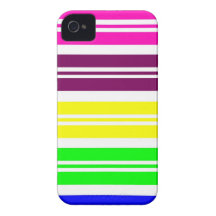 Colourful Neon Rainbow Stripes Vibrant Bold Patter iPhone 4 Cases