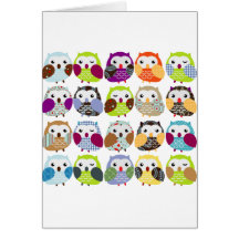 Colourful Owl Pattern Cards