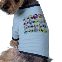 Colourful Owl Pattern Doggie Shirt