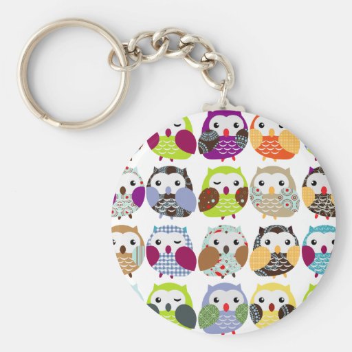Colourful Owl Pattern Keychain