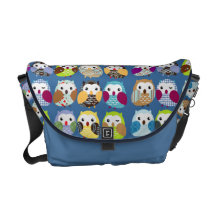 Colourful Owl Pattern Messenger Bag