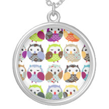 Colourful Owl pattern Necklace