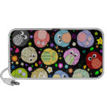 Colourful Owls and Flowers Design Mini Speakers
