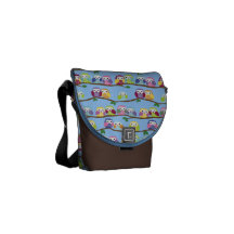 Colourful Owls on branches pattern Commuter Bags