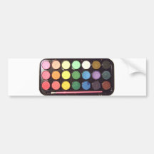 Colourful Paint Box Rainbow Bumper Sticker