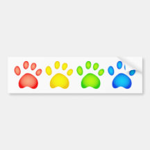 Colourful Paws Bumper Sticker