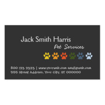 Colourful Paws Dog Pet Veterinarian Business Card Templates