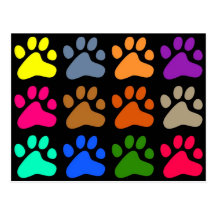 Colourful Paws Post Cards