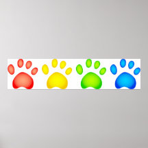 Colourful Paws Print