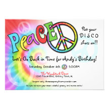 Colourful PEACE Party Invitation