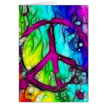 Colourful Peace Sign Greeting Card