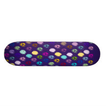 Colourful Peacock feather print Skate Deck