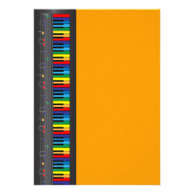 Colourful piano keyboard personalised invitation
