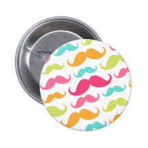 Colourful pink aqua trendy funny moustache pattern