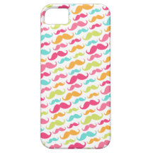 Colourful pink orange aqua moustache pattern trend