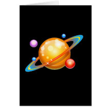 Colourful Planets Greeting Card