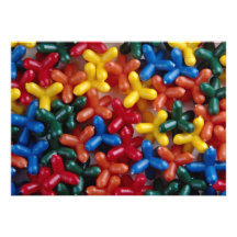 Colourful plastic jacks invitation