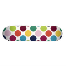 Colourful Polka Dot Bubble Comp Skateboard