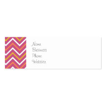 Colourful Purple Peach Orange White Chevron Stripe Business Cards
