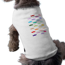Colourful Rainbow Moustache pattern on black Dog Clothing