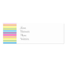 Colourful Rainbow Stripes Pattern Gifts for Teens Business Card Template