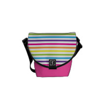 Colourful Rainbow Stripes Pattern Gifts for Teens Courier Bags