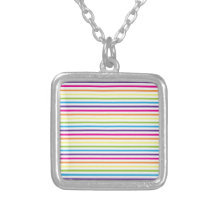 Colourful Rainbow Stripes Pattern Gifts for Teens Necklace