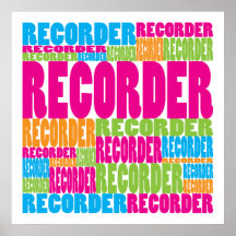 Colourful Recorder Print