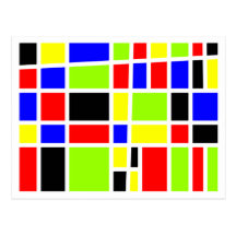 Colourful Rectangles Post Card