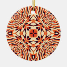 Colourful Retro Floral Seamless Pattern Christmas Ornaments