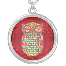 Colourful Retro Owl Necklace