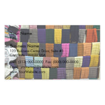 Colourful scarves on display business card