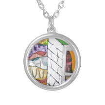 Colourful Seaside Resort (naive painting) Custom Jewelry