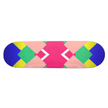 Colourful shapes custom skateboard