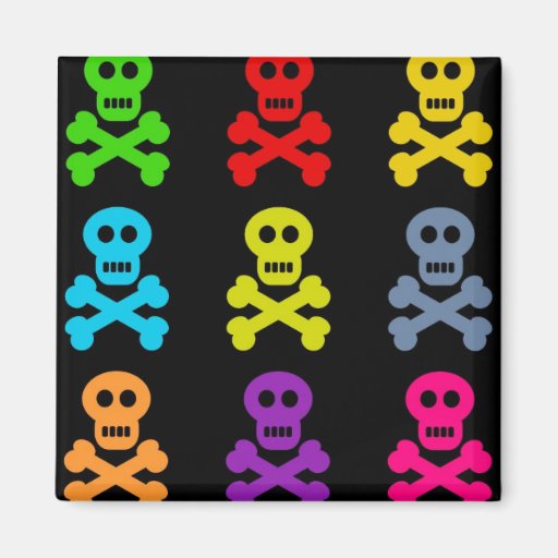 Colourful Skulls Fridge Magnet