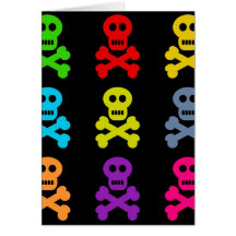 Colourful Skulls Greeting Cards