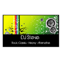 Colourful Speakers Band DJ Music Business Cards