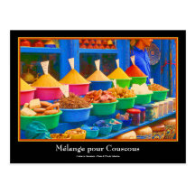 Colourful Spice Market in Marrakesh Morocco Post Cards
