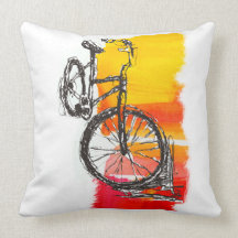 Colourful  Sports Bike Cycling Throw Pillow
