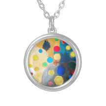 >Colourful Sprites (abstract naive painting) Necklace
